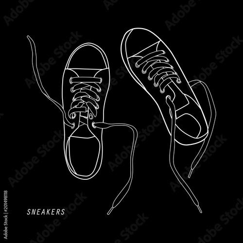 illustration of shoes isolated on black