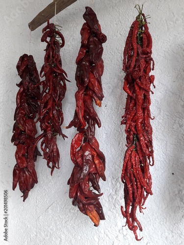 Pimientos choriceros para preparados de ricas comidas en el pueblo de Capileira. photo