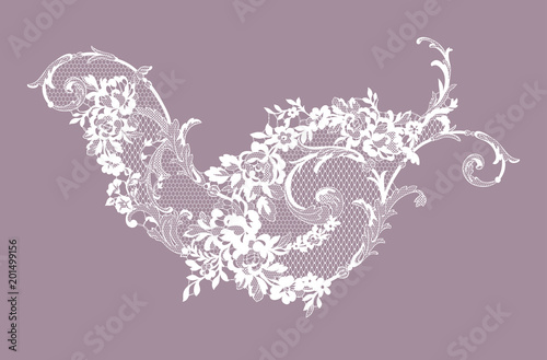lace flowers decoration element