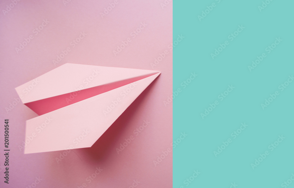 Paper plane on pink background. Paper plane on pink background.