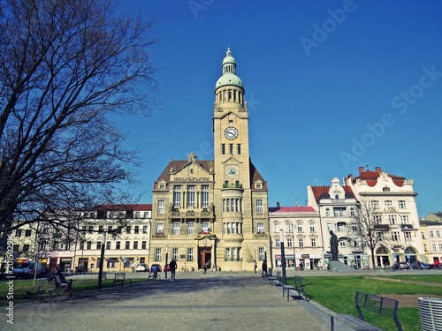 Sunset over the Main Square of Prostejov City
