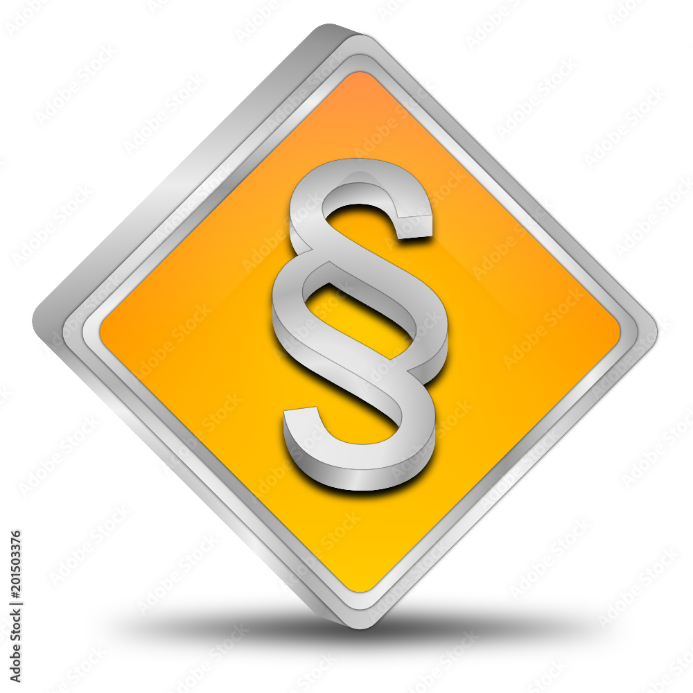 Law paragraph button - 3D illustration Law paragraph button - 3D illustration