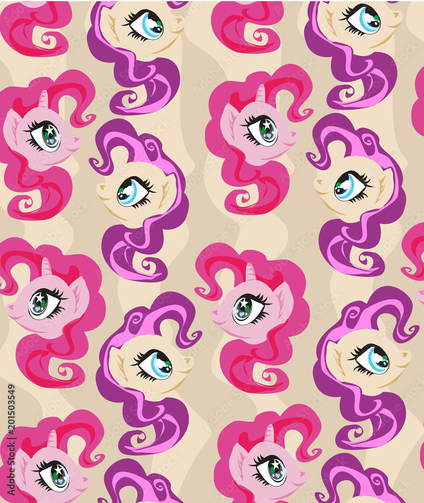 Cute seamless pattern with unicorns Cute seamless pattern with unicorns