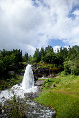 Beautiful nature  waterfall and mountains