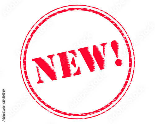 NEW! RED Stamp Text on Circle white backgroud