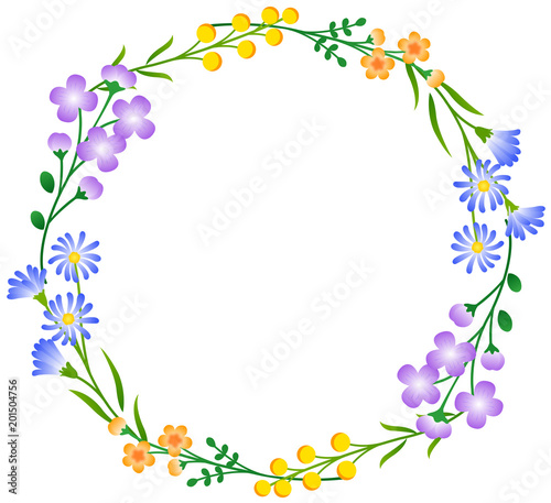 花のフレーム 丸 Stock Illustration Adobe Stock