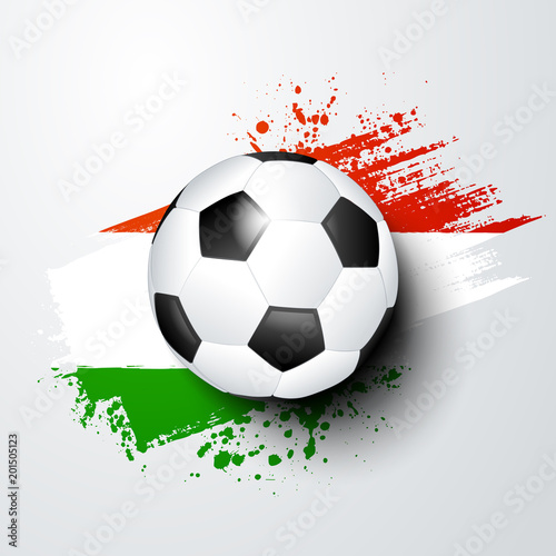 football world or european championship with ball and hungary flag colors.