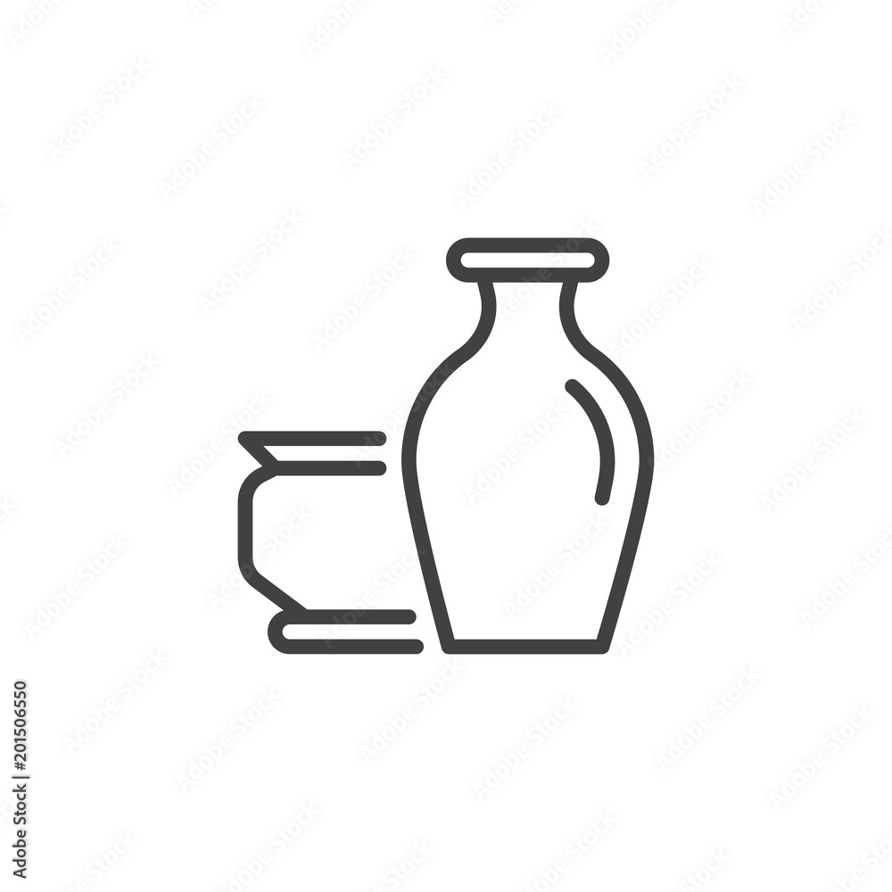 Vecteur Stock Antique vases outline icon. linear style sign for mobile  concept and web design. Museum clay vase simple line vector icon. Symbol,  logo illustration. Pixel perfect vector graphics | Adobe Stock