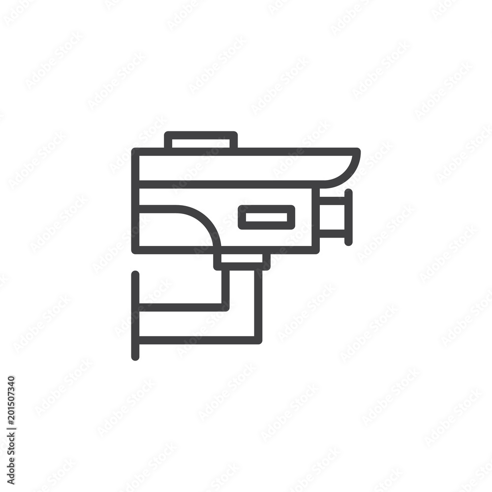 cctv camera outline icon. linear style sign for mobile concept and web design. Security surveillance camera line vector icon. Symbol, logo illustration. Pixel perfect vector graphics