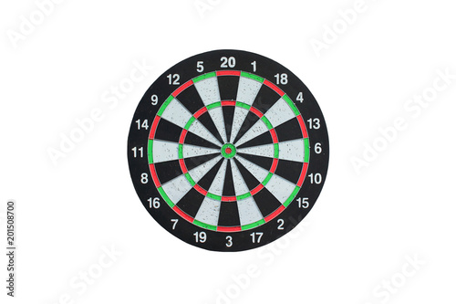 Board of darts close-up. Isolated on white background.