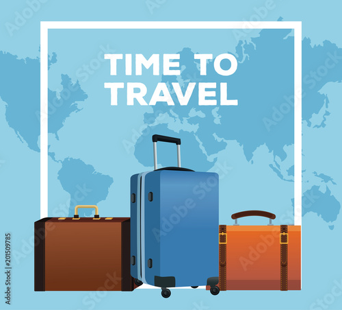 Time to travel around the world vector illustration graphic design photo