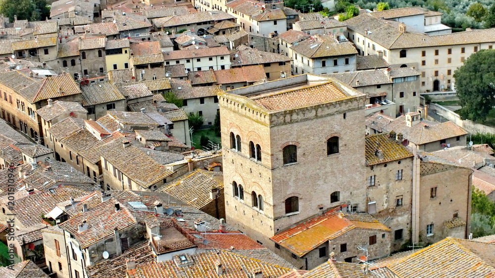 Old style rooftops and roof tiles in Italy