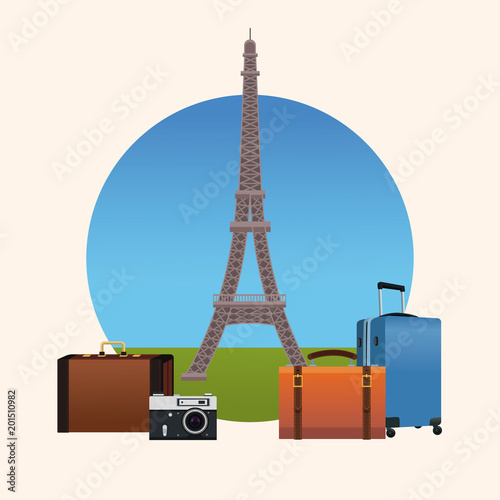 Europe travel concept eiffel tower france vector illustration graphic design photo