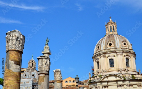 Trajan's Column and Basilica Ulpia and the Church of Santa Maria di Loreto, Rome photo