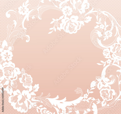 Wallpaper Mural lace flowers frame decoration element Torontodigital.ca