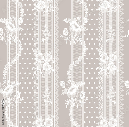seamless floral lace pattern, vector illustration