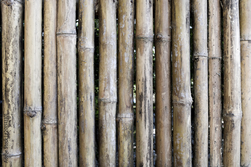 old brown bamboo fence