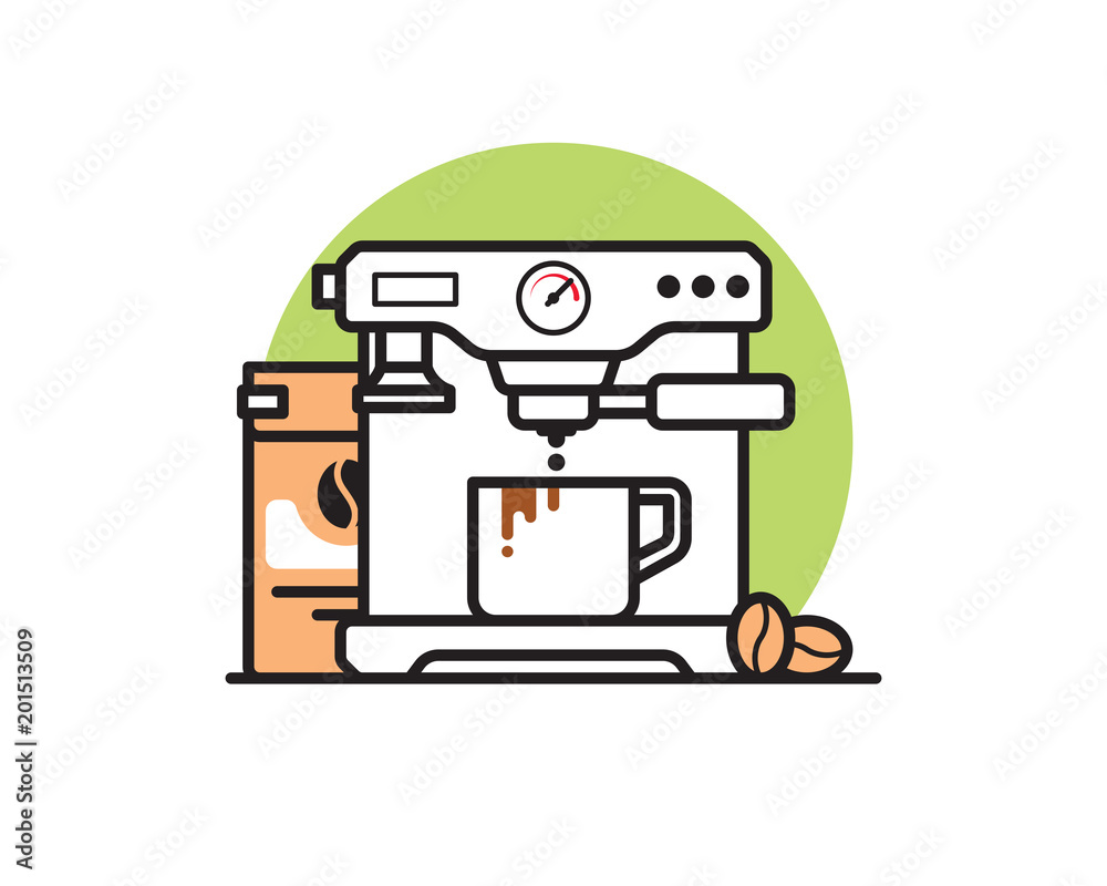 Coffee machine vector illustration