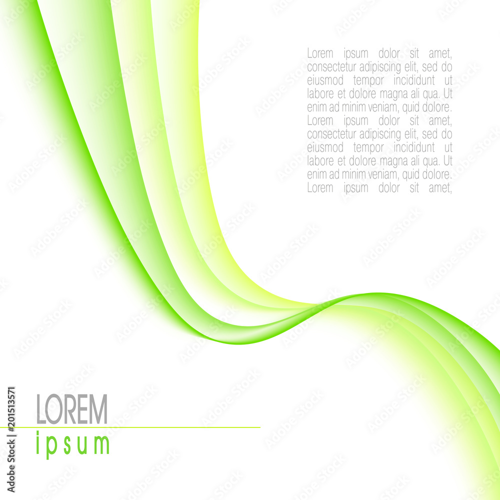 Layout with yellow-green abstract waves. Elegant template for cover ...