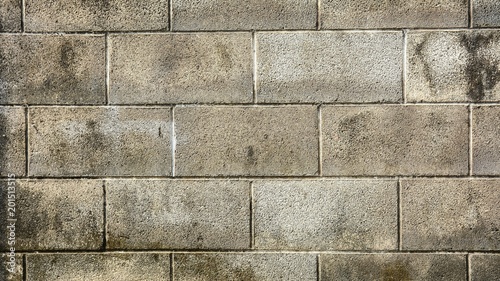 old and dirty cement cinder block wall texture - background