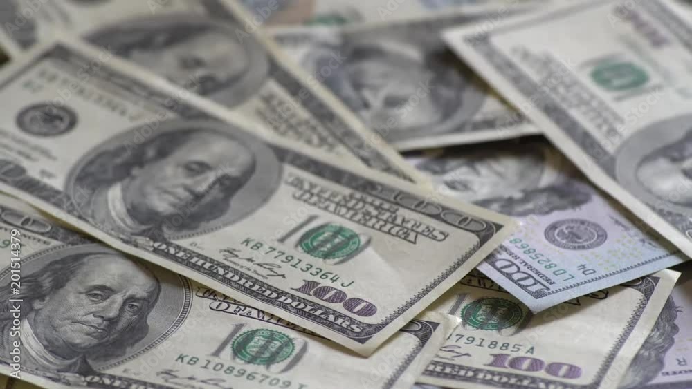 Rotation paper money. Background with money american hundred dollar bills Rotation paper money. Background with money american hundred dollar bills