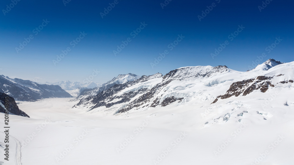 Obraz premium Aletsch Glacier in the Jungfraujoch, Alps, Switzerland
