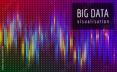 Abstract vector finance  big data graph visualization. Stock index infographics. Visual information complexity. Intricate data threads chart. Business analytics. Artifficial inteligence.