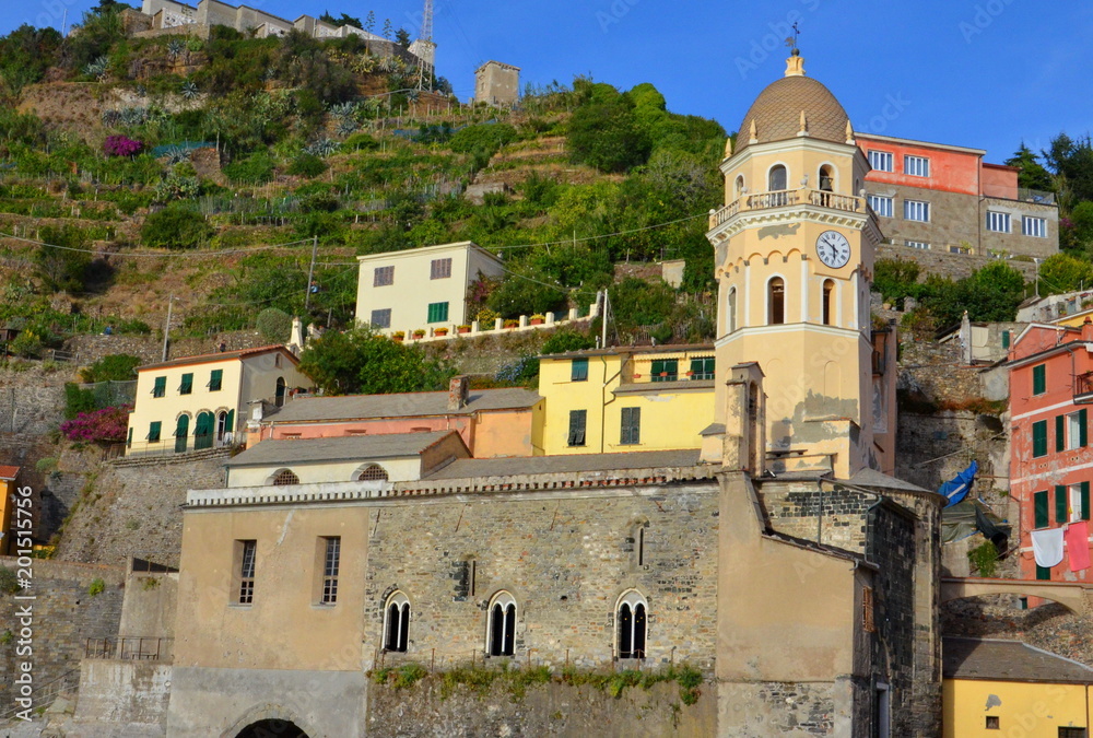 Scenic view of colorful village Vernazza, Cinque Terre, Italy