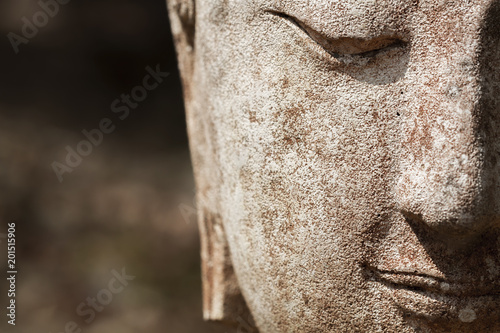 Old buddha head in the temple