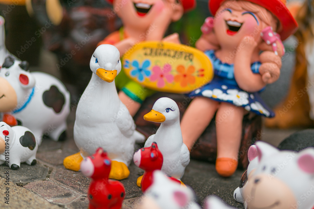 Ceramic dolls in the park Ceramic dolls in the park