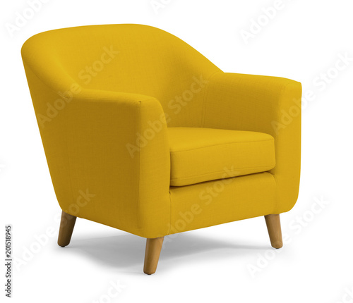 Принти на полотні Tub Chair Mustard isolated on white