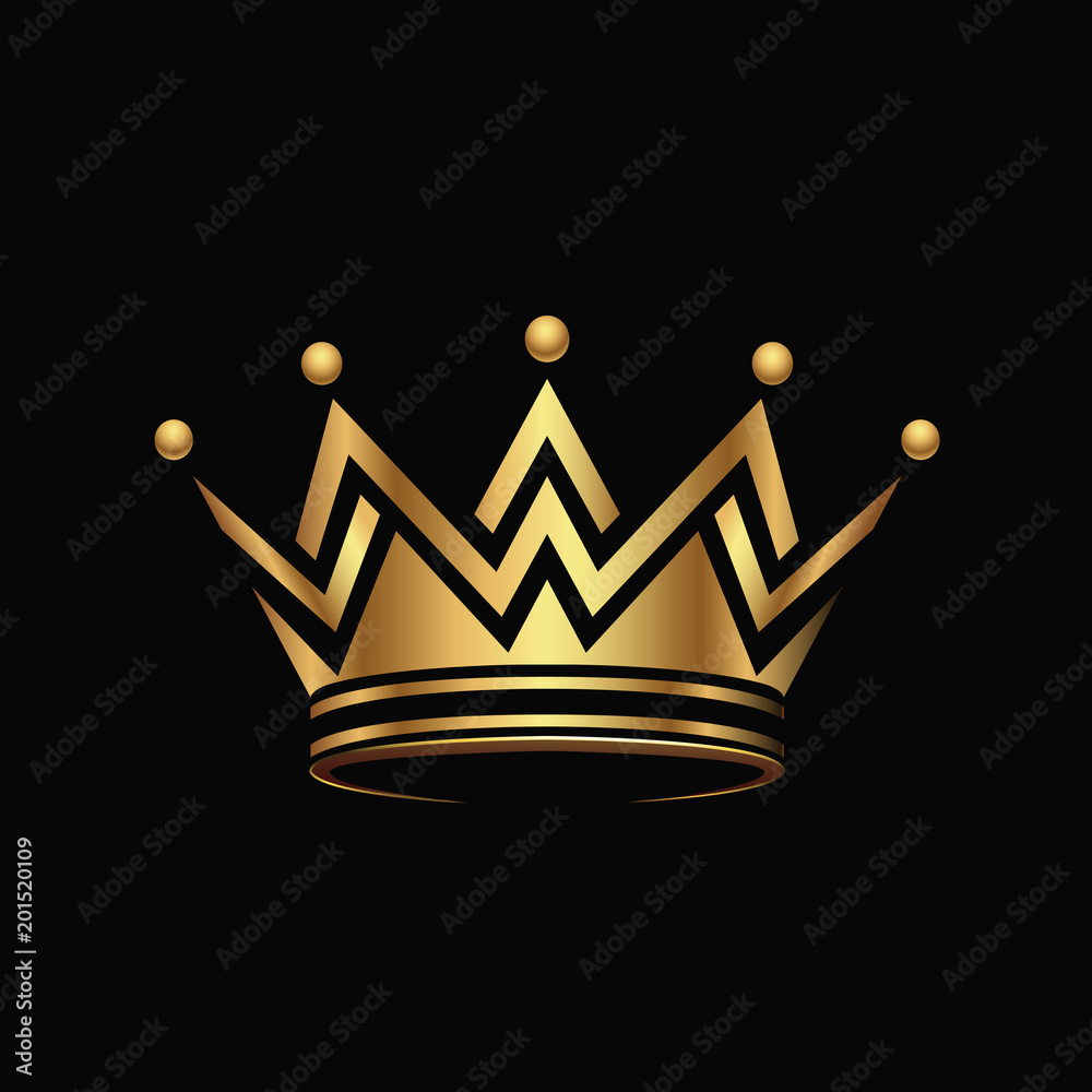 Golden crown Logo abstract design vector. Stock Vector | Adobe Stock