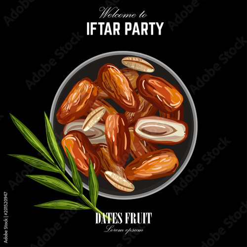 Dates for Iftar Party. Hand drawn