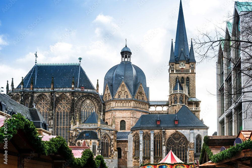 landmark Aachener Dom in Aachen, Germany, Europe