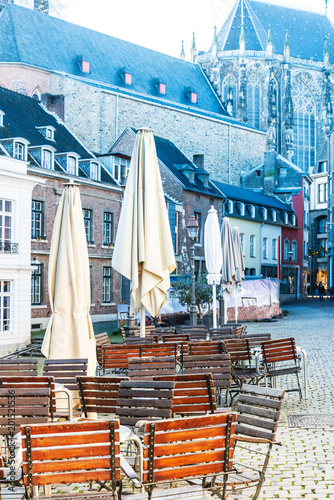 Beautiful street view of Traditional old buildings in Aachen, Germany, Europe © ilolab