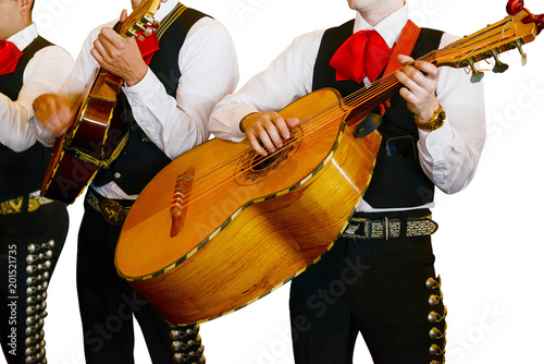 Mariachi Musician Isolated on White Background 