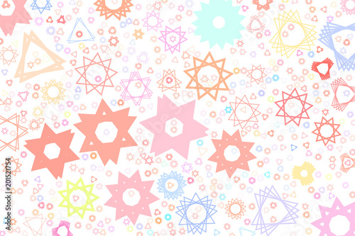 Abstract colored star shape pattern. Backdrop, details, background & surface.