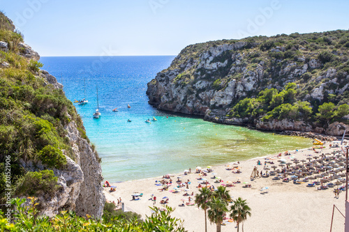Cuadro en lienzo Cala en Porter beach, Menorca, Spain