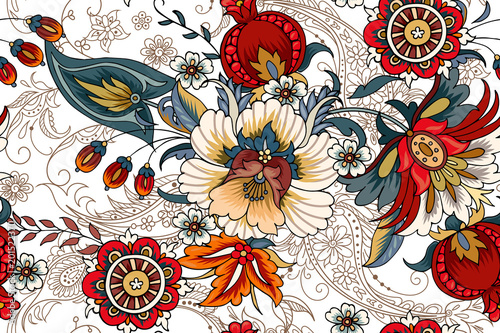 Seamless pattern with folk ...