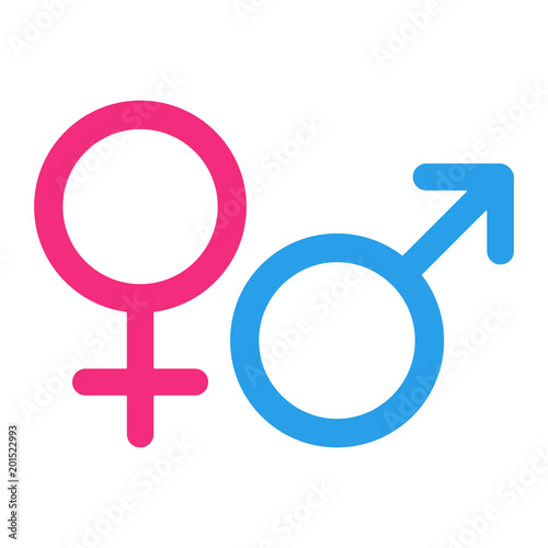 Female and male gender signs. Vector icon.