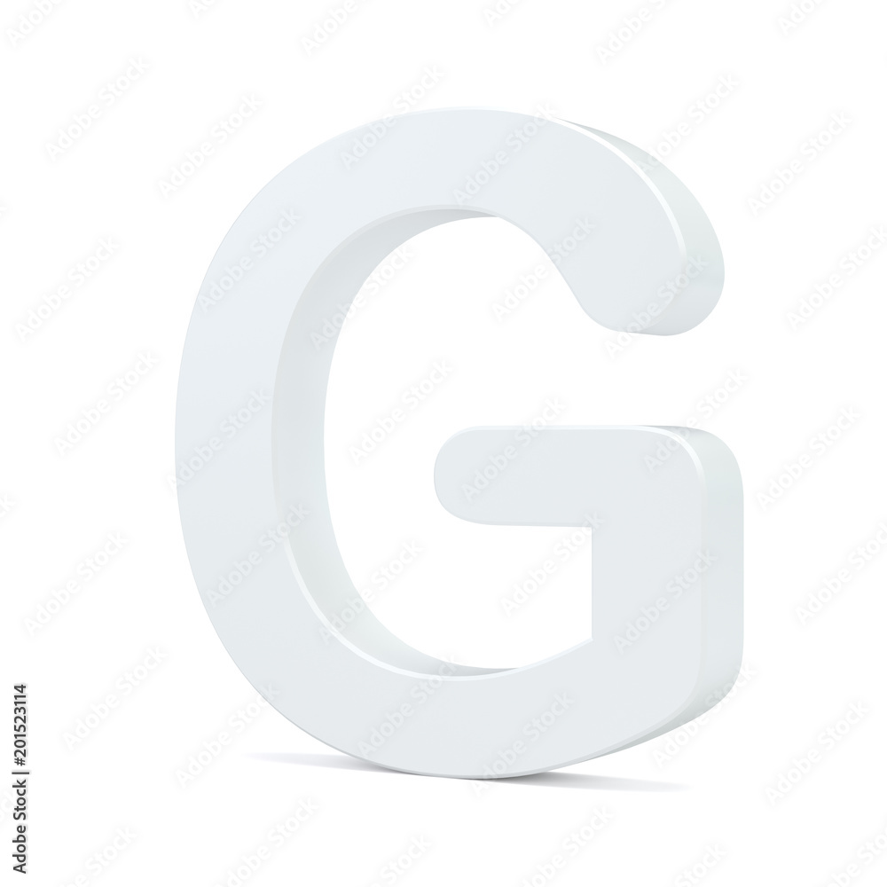White letter G isolated on white background. 3d rendering. White letter G isolated on white background. 3d rendering.