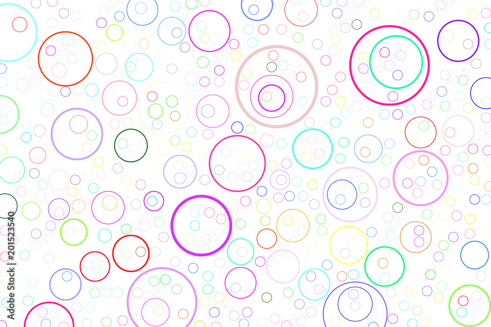 Abstract colored circles, bubbles, sphere or ellipses shape pattern. Wallpaper, graphic, template & drawing.