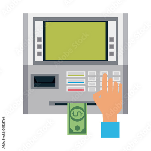 Taking money from atm vector illustration graphic design