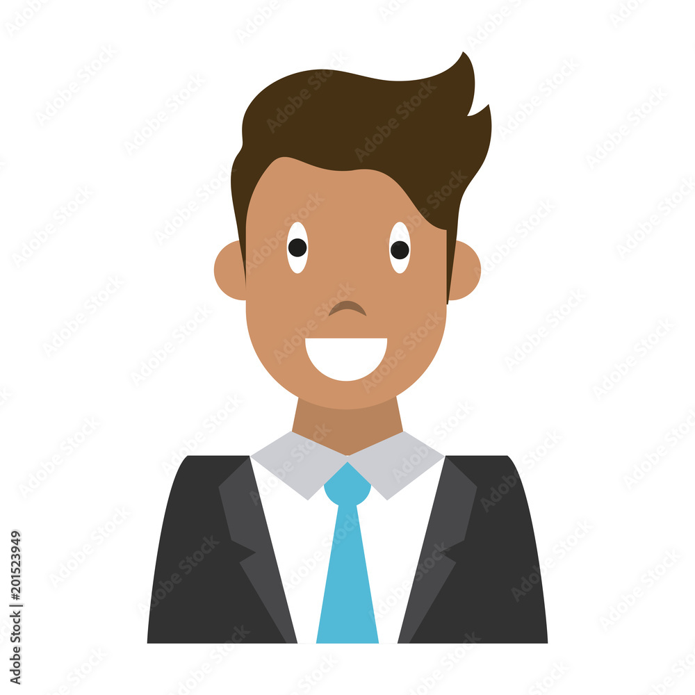 Businessman cartoon profile vector illustration graphic design