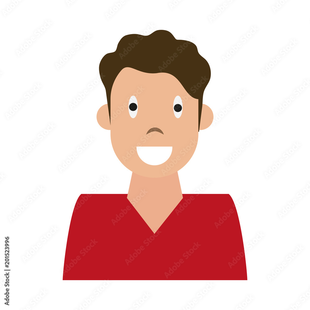 Young man cartoon profile vector illustration graphic design Young man cartoon profile vector illustration graphic design