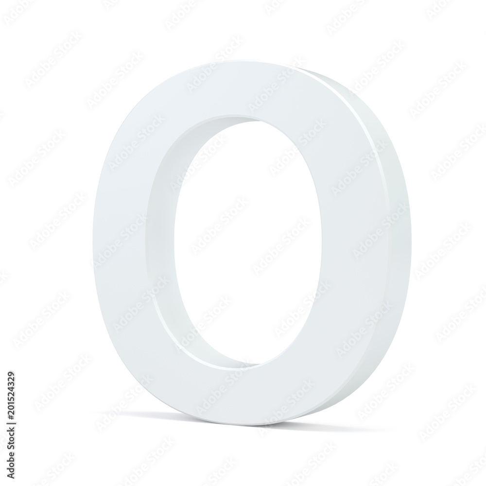 White letter O isolated on white background. 3d rendering. White letter O isolated on white background. 3d rendering.