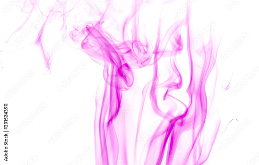 Fototapeta premium Purple smoke on white background