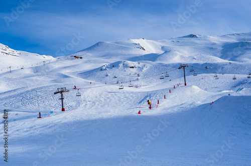 Empty slopes of French ski resort in the Pyrenees