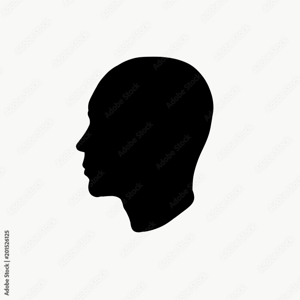 Profile of a bald man, silhouette Profile of a bald man, silhouette