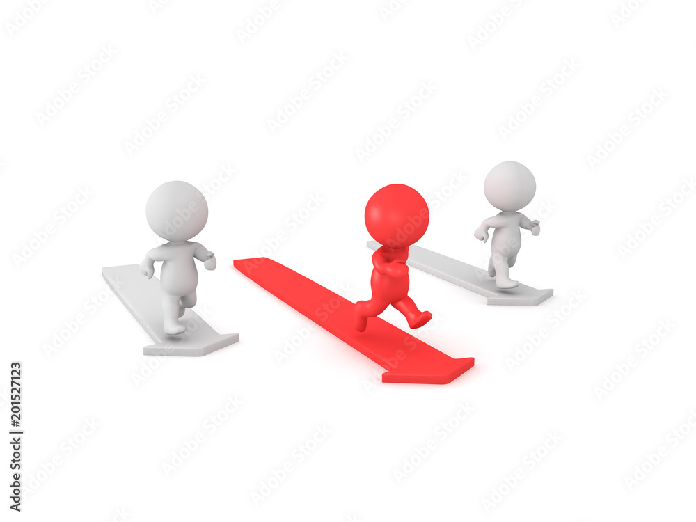 3D illustration depicting the concept of beating the competition 3D illustration depicting the concept of beating the competition